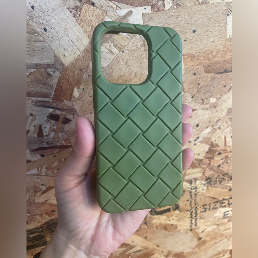 BOTTEGA VENETA - Olive Green intrecciato iPhone 13 Pro Max Case